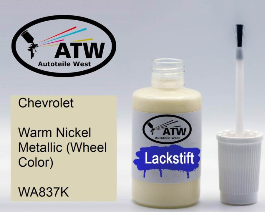 Chevrolet, Warm Nickel Metallic (Wheel Color), WA837K: 20ml Lackstift, von ATW Autoteile West.